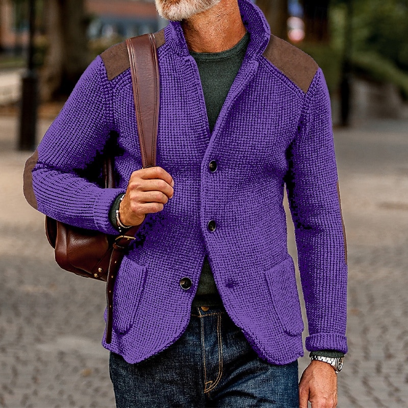 Hombre Pulóveres Chaqueta de Punto Vestido Suéter Chaqueta suéter Estriado Tejer Recortado De Punto Escote Chino Ropa Otoño Invierno Ejército verde Negro S M L 2025 - $37.99 –P9