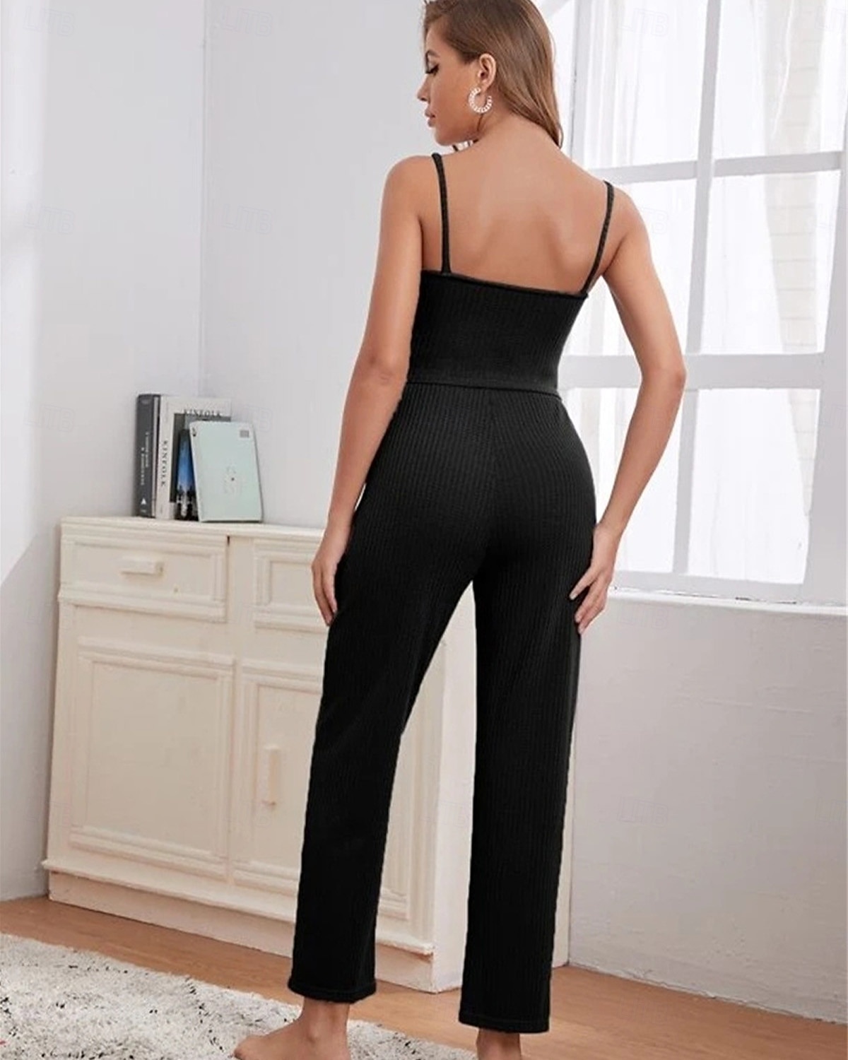 kvinners loungewear sett 3 stykker ren farge tilfeldig komfort hjemme komfort stropper stropp topp bukselomme høst vinter hjemmeantrekk 2025 - $33.99 –P12