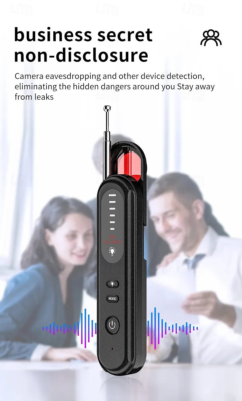 verborgen camera detector afluisterapparaat tracker anti-spion elektronisch signaal 5 niveaus gevoeligheid draadloze signaalscanner voor thuis 2025 - $39.99 –P9