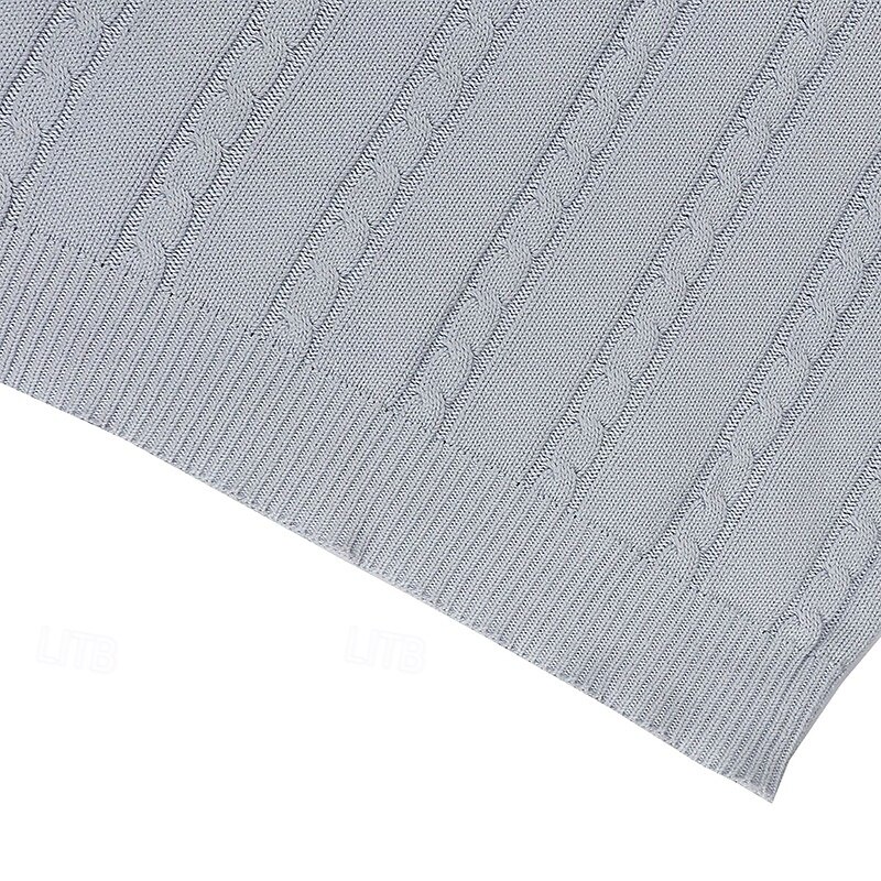 Hombre Chaleco suéter Suéter de punto Vestido Suéter Estriado Cable Tejer Regular De Punto Plano Escote en Pico Mantiene abrigado Contemporáneo moderno Ropa Cotidiana Noche Ropa Otoño Invierno Blanco 2025 - $25.99 –P10