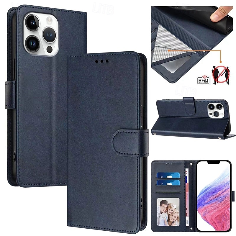 телефон Кейс для Назначение iPhone 17 Pro Max 17 Air i16 15 14 Pro Max Plus 13 12 11 Pro Max Mini Кейс на заднюю панель со стендом Магнитный с ремешком на запястье Ретро ТПУ Кожа PU 2025 - $8.99 –P1