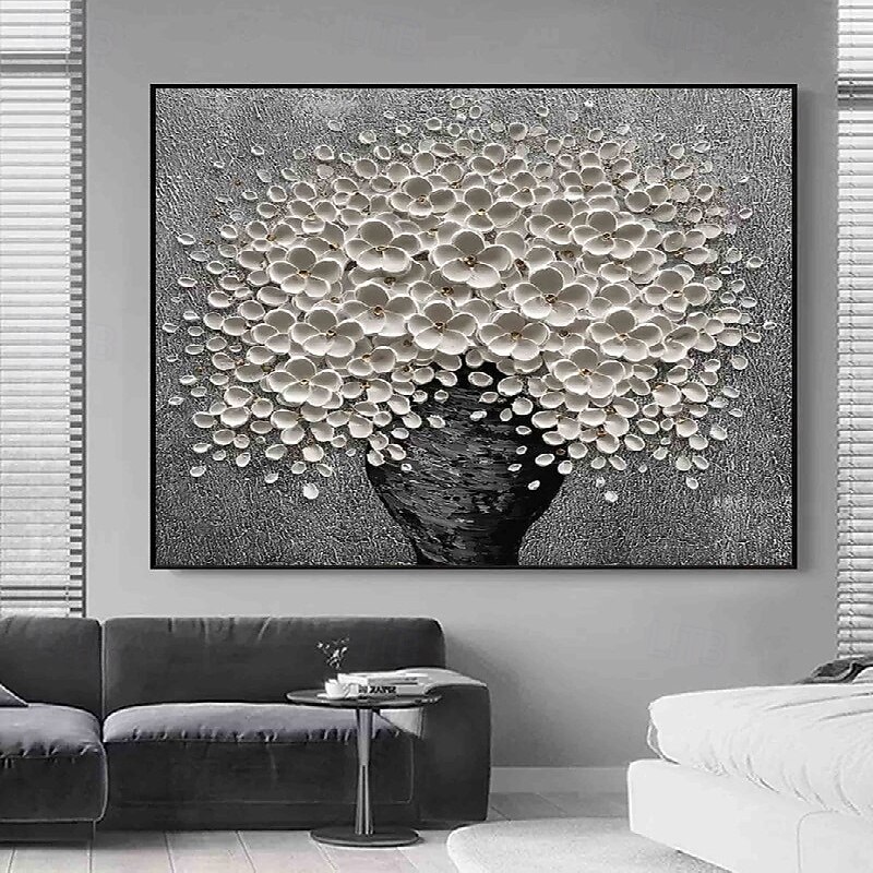 peinture à l'huile abstraite peinte à la main sur une fleur, peinture à l'huile abstraite faite à la main sur un arbre en fleurs, arbre coloré en fleurs sur toile, œuvre d'art florale faite à la main, de 2025 ? $116.99 –P4