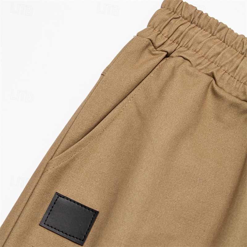 Men's Cargo Shorts Shorts Casual Shorts Hiking Shorts Pocket Drawstring Elastic Waist Solid Color Knee Length Sports Outdoor Running Streetwear Stylish ArmyGreen Black 2025 - $20.99 –P6