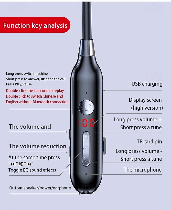 100 Hour Music Wireless Bluetooth Earphone 9D Strong Bass in Ear Sport Headset Neckband With Output MIC 2025 - $21.99 –P18