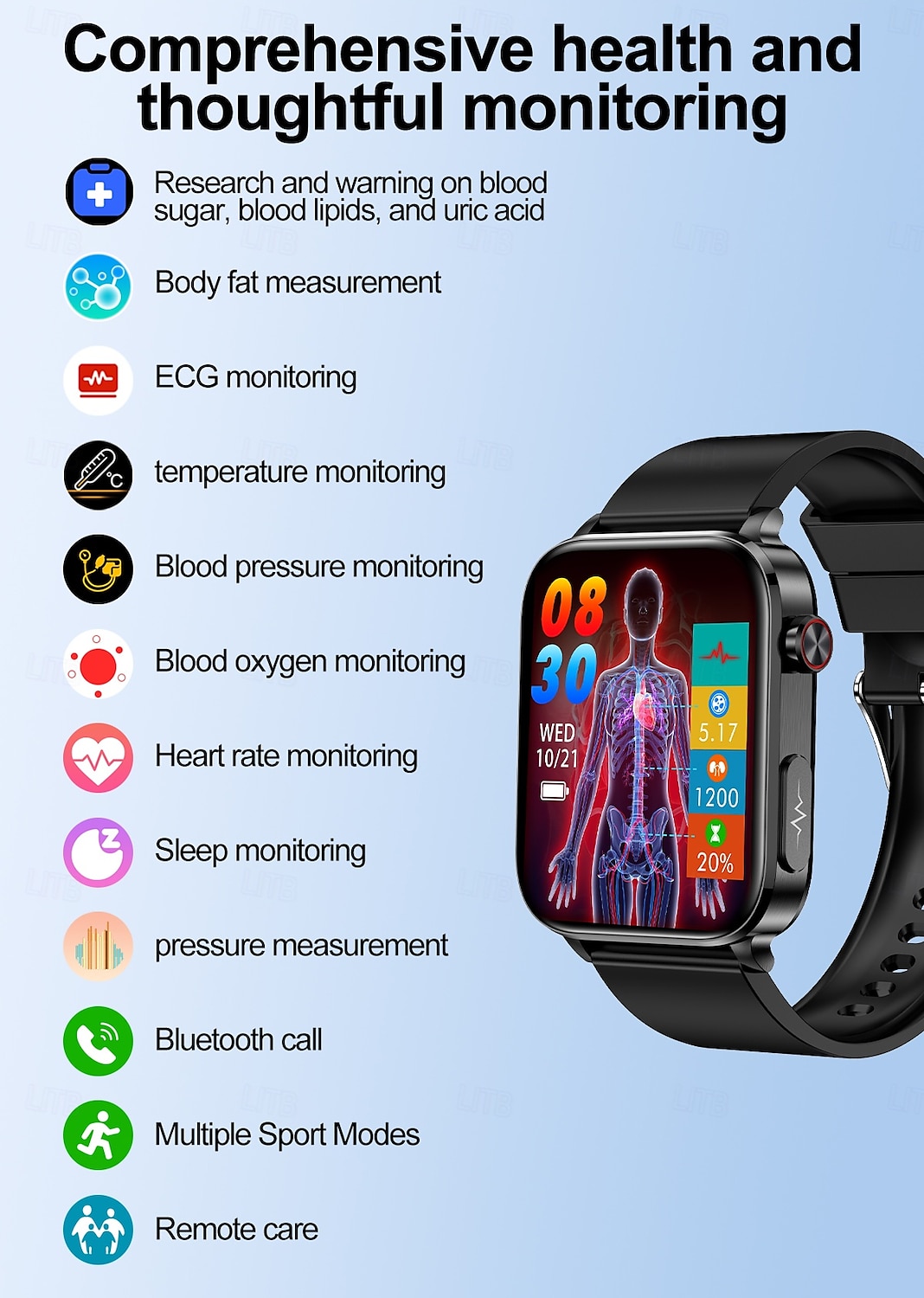 TK15 Умные Часы Reloj Здоровье Фитнес Трекер Умные Часы Водонепроницаемые HD Дисплей BT Звонки С Монитором Сна Умные Часы 2025 - $76.99 –P3