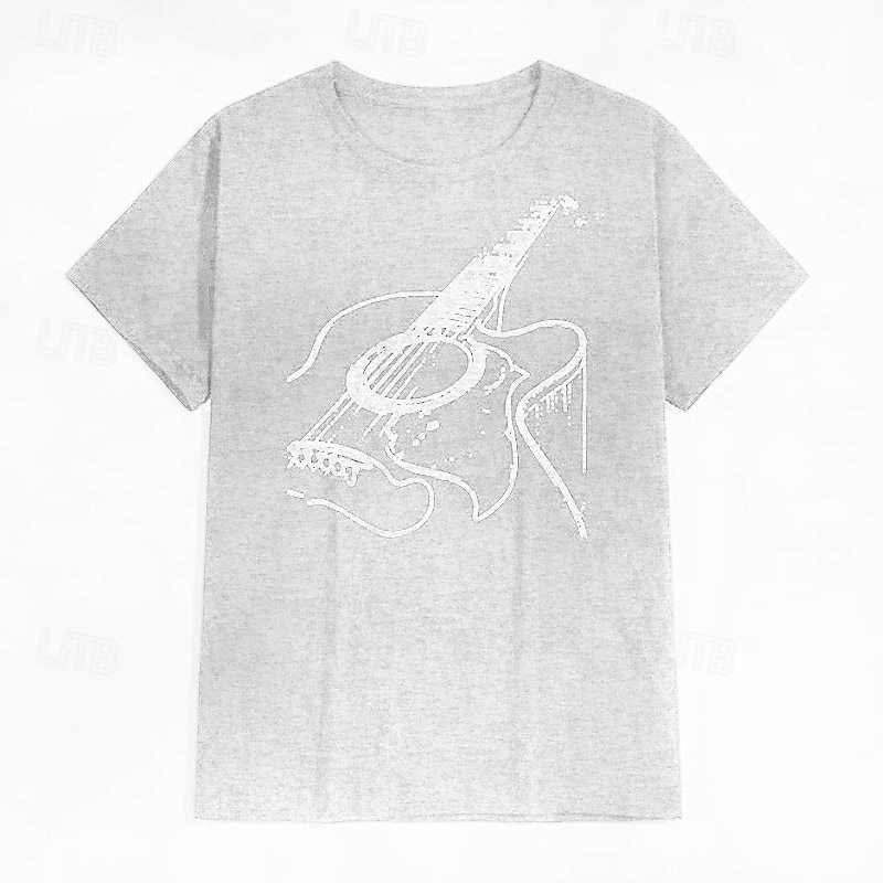Herr t-shirt med akustisk gitarr grafisk kortärmad 2026 - $17.49 –P13