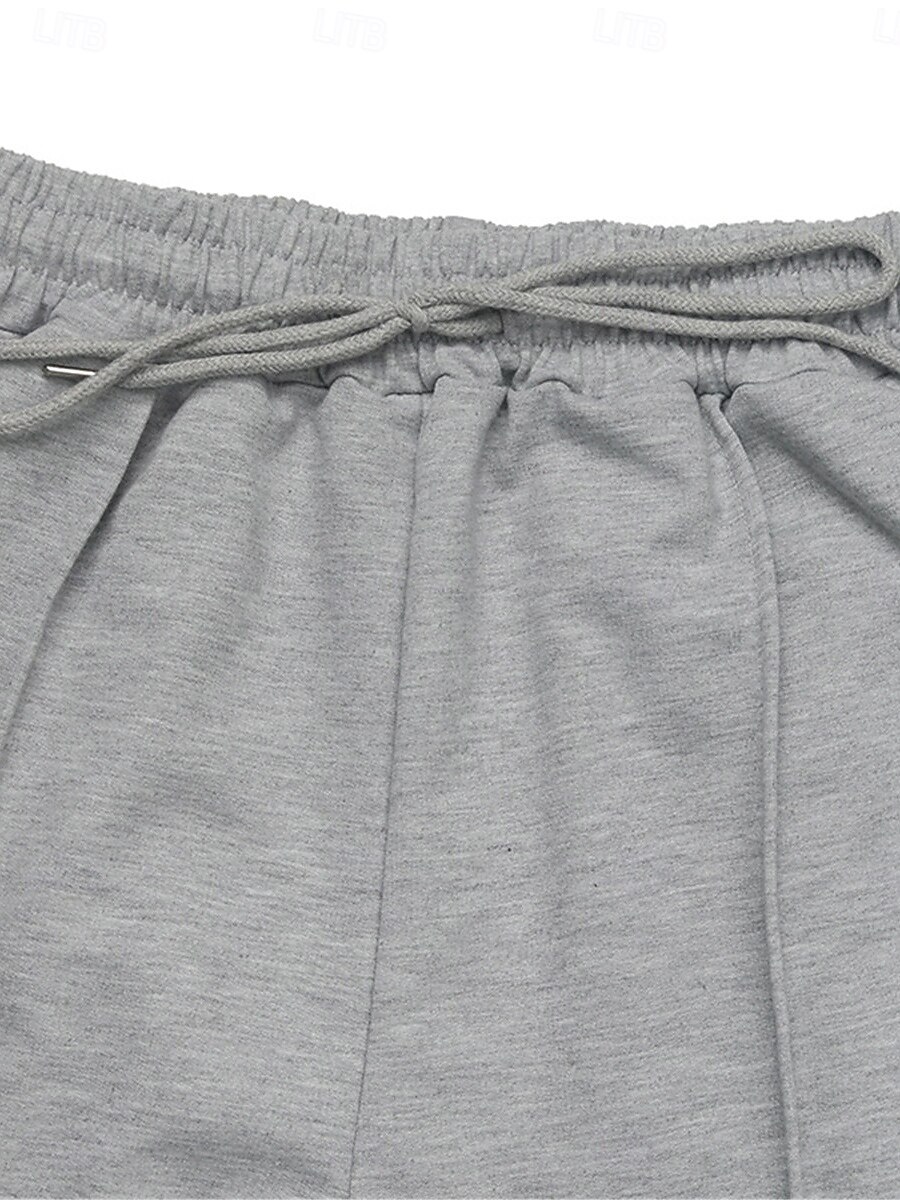 Dam Joggingbyxor Kinesiska Mode Streetwear Fullängd Hög midja Slät Ficka Elastiskt midjeband Bekväm Mjuk Microelastisk Utomhus Gata Grå Höst Vinter Normal 2026 - $29.99 –P7