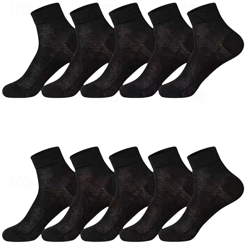 Herr 5 par Multipack Socka Löparstrumpor Vardagliga strumpor Svart Vit Färg Slät Sport & Utomhus Dagligen Semester Grundläggande Medium Vår Höst Mode Ledigt 2025 - $3.99 –P6