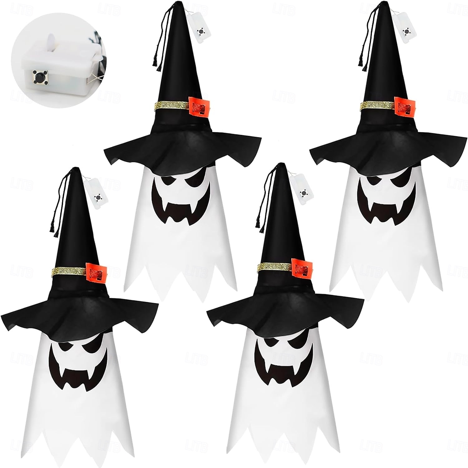 Décorations d'Halloween à suspendre, fantômes éclairés, veilleuses LED pour extérieur et intérieur, pour patio, arbre, jardin, fête d'Halloween, décoration de la maison, 1/2/4/8 pièces de 2025 ? $7.99 –P9