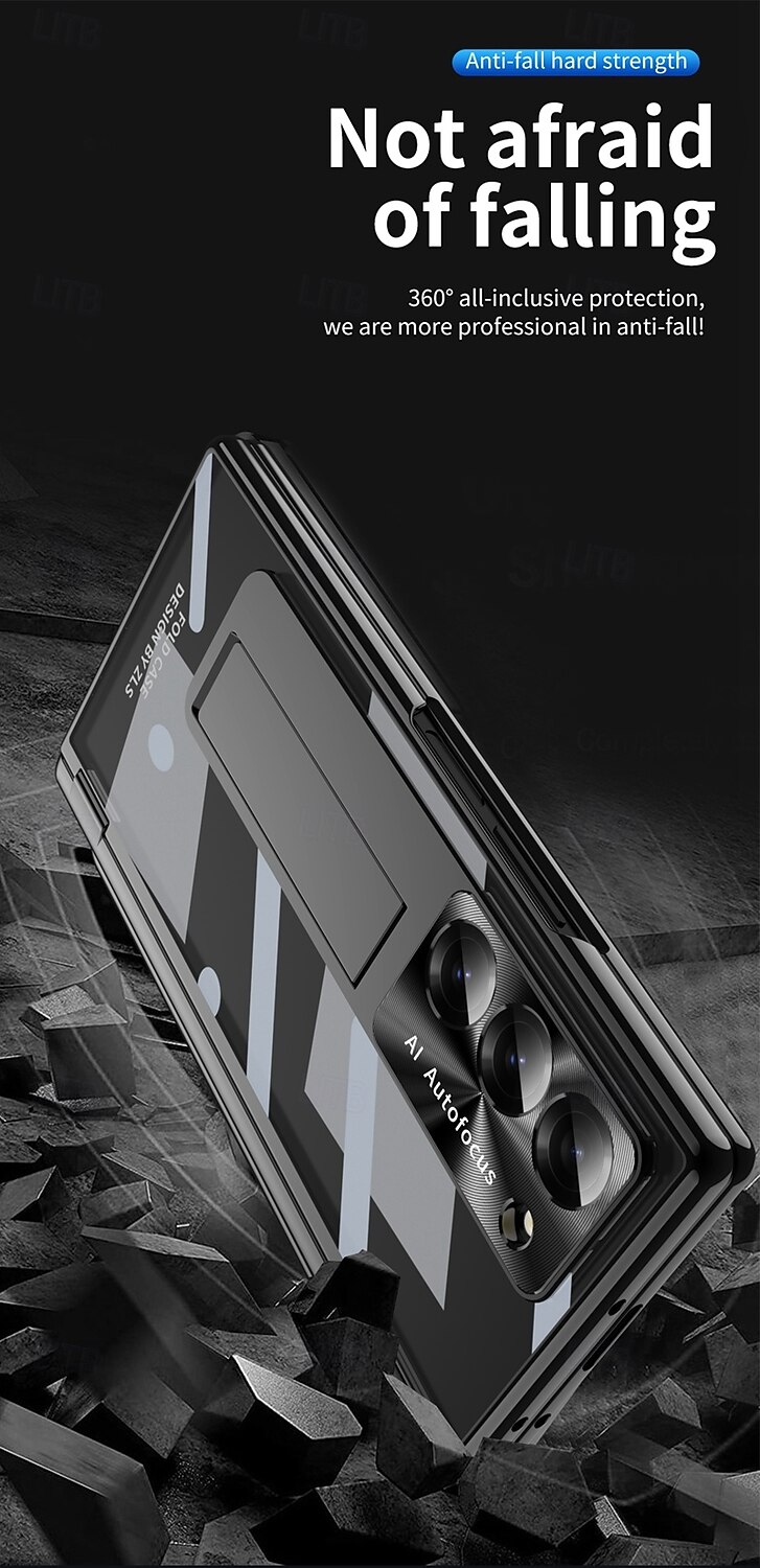 телефон Кейс для Назначение SSamsung Galaxy Z-сгиб 6 Z Fold 5 Z Fold 4 Z Fold 3 Кейс на заднюю панель со стендом и протектор экрана Магнитный Ретро броня ПК Металл 2025 - $34.99 –P7