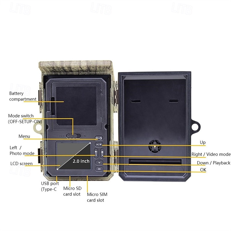 Solar Powered Night Vision Trail Camera 50MP 4K Hunting Cameras 0.3s Trigger Time Trail Camera for Wildlife Monitoring Hunting 2025 - $124.99 –P11