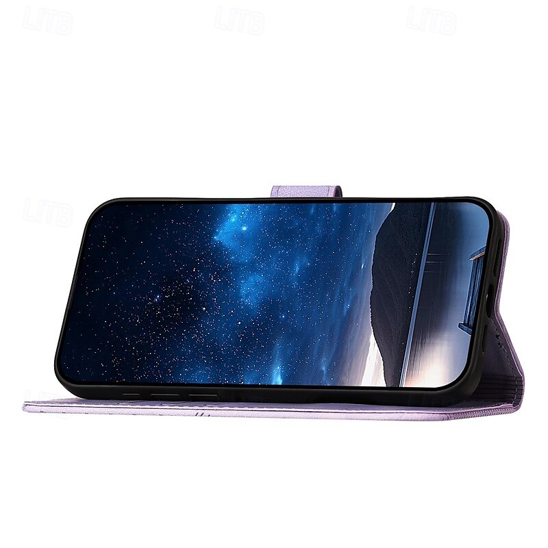 טלפון מגן עבור אייפון 16 iPhone 15 14 Pro Max Plus אייפון 13 12 11 Pro Max Mini מארז כרטיס ארנק מגנטי עם רצועת יד רגלית פרפר תבנית גאומטרית TPU עור PU 2025 - $17.99 –P6