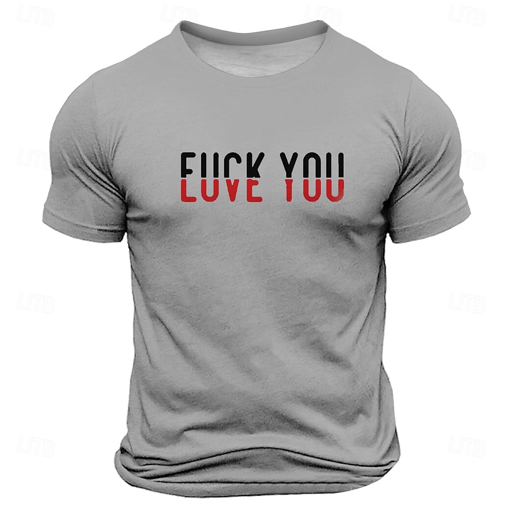 Maglietta Rude Offensiva Divertente Slang da Uomo Maglietta a Maniche Corte Maglietta 3D Stampa Collo Rotondo Quotidiana Athleisure Strada Sport All'aperto Blu Chiaro Nero Blu Estate Primavera del 2026 a $17.49 –P6