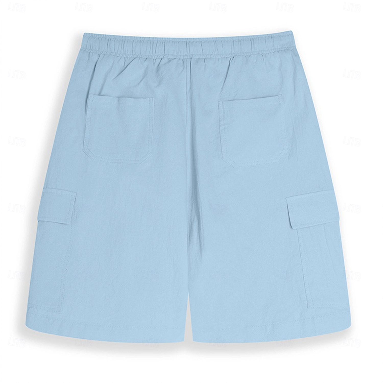 Men's Cargo Shorts Shorts Linen Shorts Summer Shorts Beach Shorts Drawstring Elastic Waist Multi Pocket Plain Knee Length Beach Hawaiian Casual Black White Inelastic 2025 - $22.99 –P4