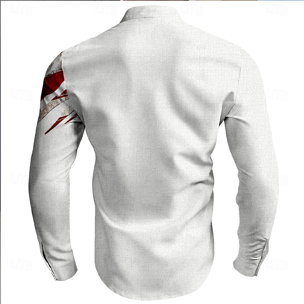 Dia da Independência Americana Homens Bandeira americana Patriótico camisa de botão Manga Longa Casual Férias Diário Verão Primavera & Outono Faixa colarinho do vovô Impressão 3D Preto Vermelho Azul de 2025 por $26.99 –P2