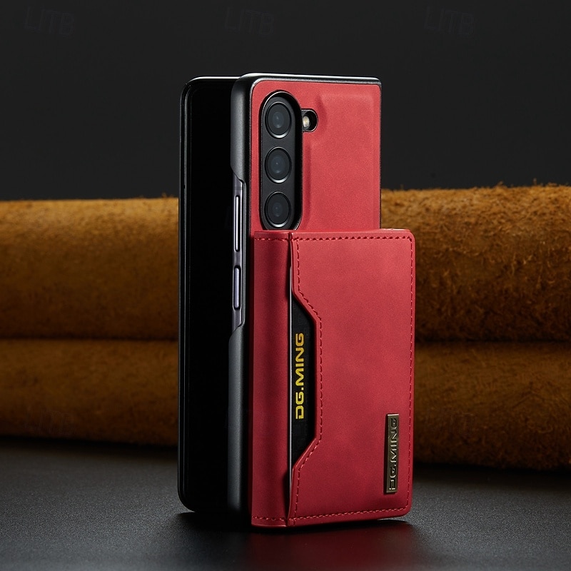 telefone Capinha Para Samsung Galaxy Dobra Z 7 Dobra Z 6 Z Fold 5 Z Fold 4 Z Fold 3 Capa traseira Com Suporte Destacável Magnética Retro TPU PC Couro PU de 2025 por $18.99 –P4