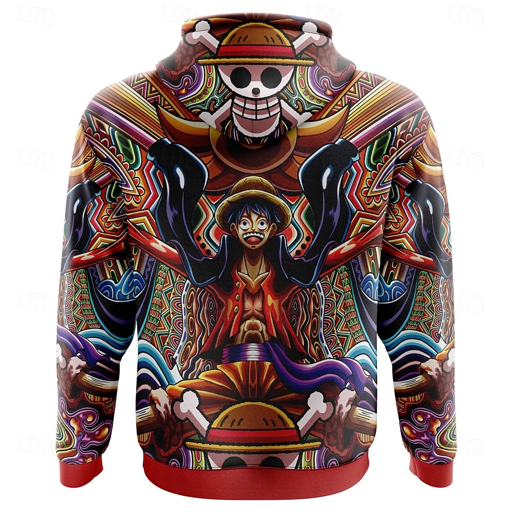 One Piece Monkey D.Rufy Ingranaggio di Rufy 5 Felpa con cappuccio Pullover Manga 3D Tasca frontale Grafica Per Da coppia Per uomo Per donna Per adulto Halloween Carnevale Mascherata Stampa 3D Feste del 2025 a $29.99 –P5