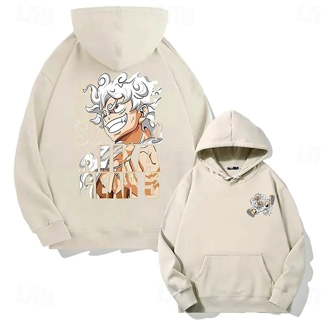One Piece Majom D. Luffy Luffy Gear 5 Kapucnis felsőrész Pullover Nyomtatott Elülső zseb Grafikus Kompatibilitás Páros Férfi Női Felnőttek Álarcos mulatság Forró bélyegzés Parti Alkalmi / Napi 2025 - $29.99 –P3
