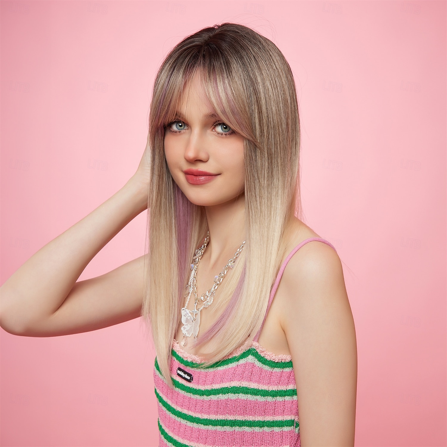 Synthetic Wig Uniforms Career Costumes Princess Curly Wavy Middle Part Layered Haircut Machine Made Wig 22 inch Brown / White Synthetic Hair Women's Cosplay Party Fashion Brown 2026 - $24.99 –P1