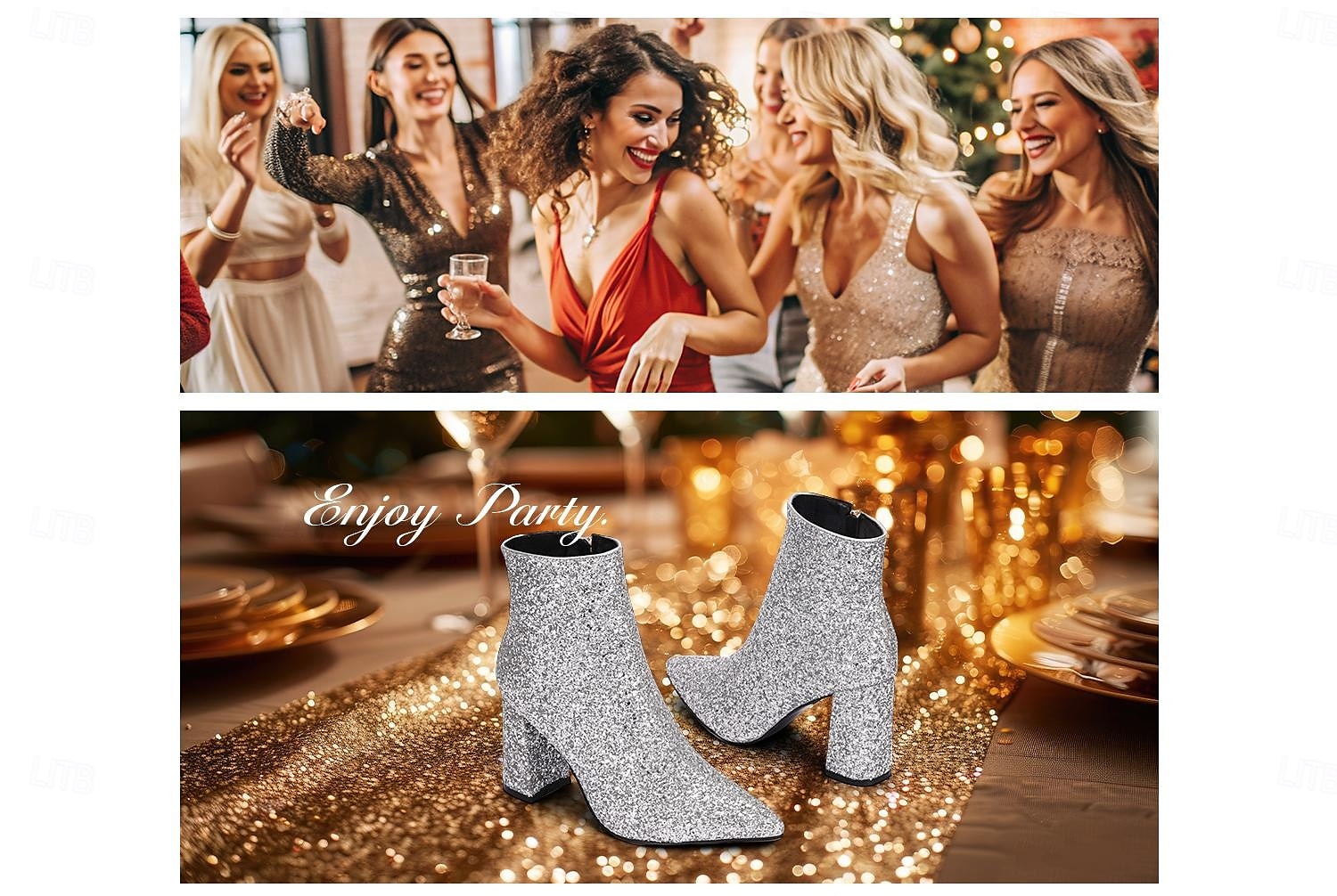 bottines à paillettes argentées pour femmes avec talons compensés, étincelantes et chics pour les fêtes et les occasions spéciales de 2025 ? $69.99 –P4