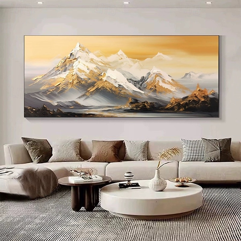 Pintura a óleo sobre tela pintada à mão montanha dourada pinturas de paisagens sala de estar grande arte de parede pintura personalizada decoração de casa sem moldura de 2026 por $101.99 –P9