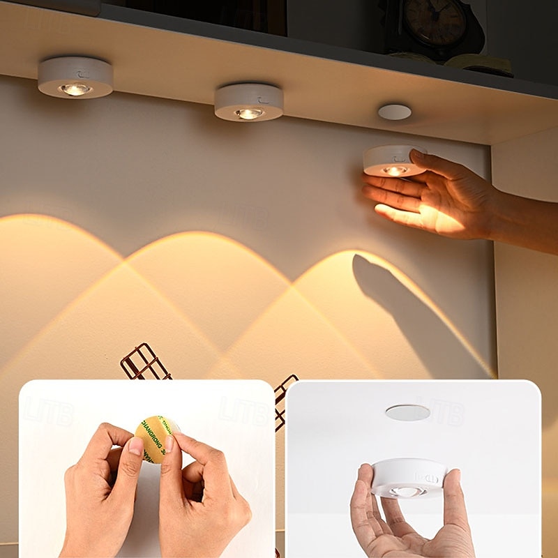 Rechargeable Magnetic RGB LED Cabinet Light with Remote Control Picture Light 12 Color Options Indoor Light for Cabinets and Display Cases USB Rechargeable Xmas Halloween Home Decorative Lamp 1/3Pcs 2025 - $14.49 –P7