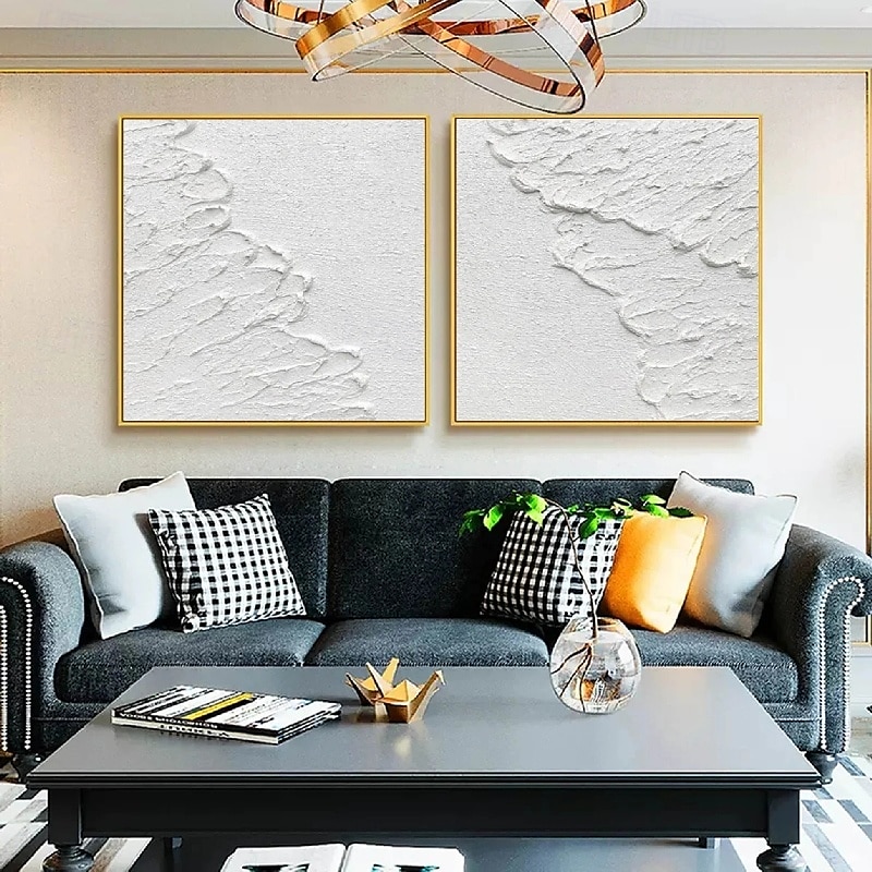 handgemachtes 3D-Ölgemälde auf Leinwand, groß, handgemalt, abstrakt, strukturiert, mit Palettenmesser, Boho-Ölgemälde, Wandkunst, individuelles zeitgenössisches minimalistisches Kunstwerk für 2025 - $125.99 –P2