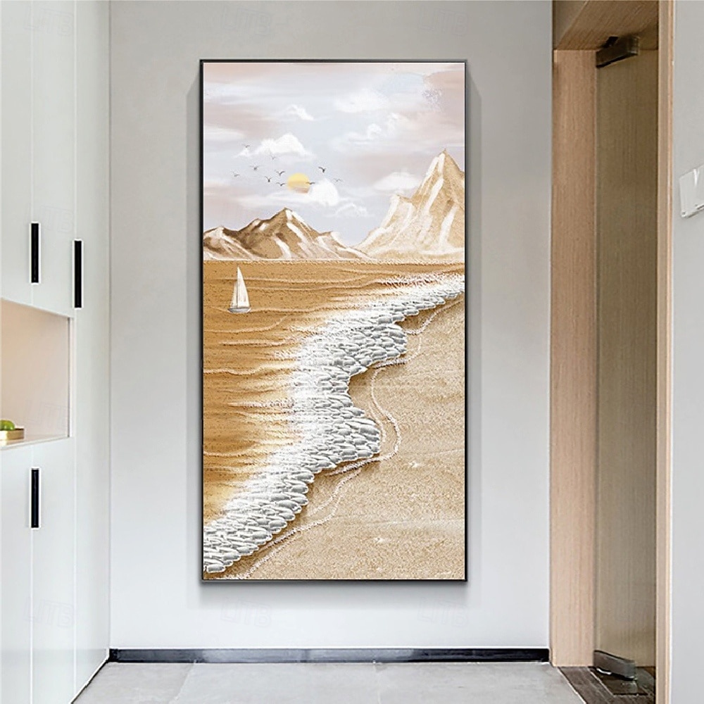 handgemachtes 3D-Wellen-Ölgemälde, handgemalte Wandkunst, modernes abstraktes Ozean-Ölgemälde, handgemaltes Landschaftsgemälde, Heimdekoration, gerollte Leinwand, kein Rahmen, ungedehnt 2025 - $83.99 –P2