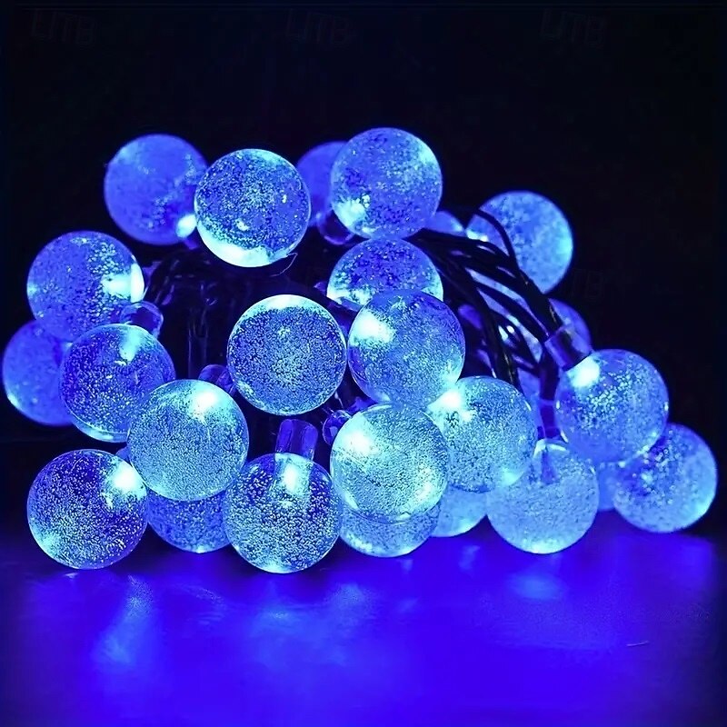 אורות מחרוזת סולארית עבור חוץ 12 מטר 100 led קריסטל אורות גלובוס עם 8 מצבים אורות מחרוזת שמש חיצונית עמיד למים לגינה עץ פטיו מסיבת מסיבת חג המולד קישוט 2025 - $21.99 –P9