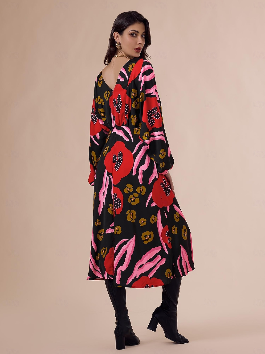 raglan sleeve satin dress Satin Bateau Raglan Sleeve Midi Dress 2026