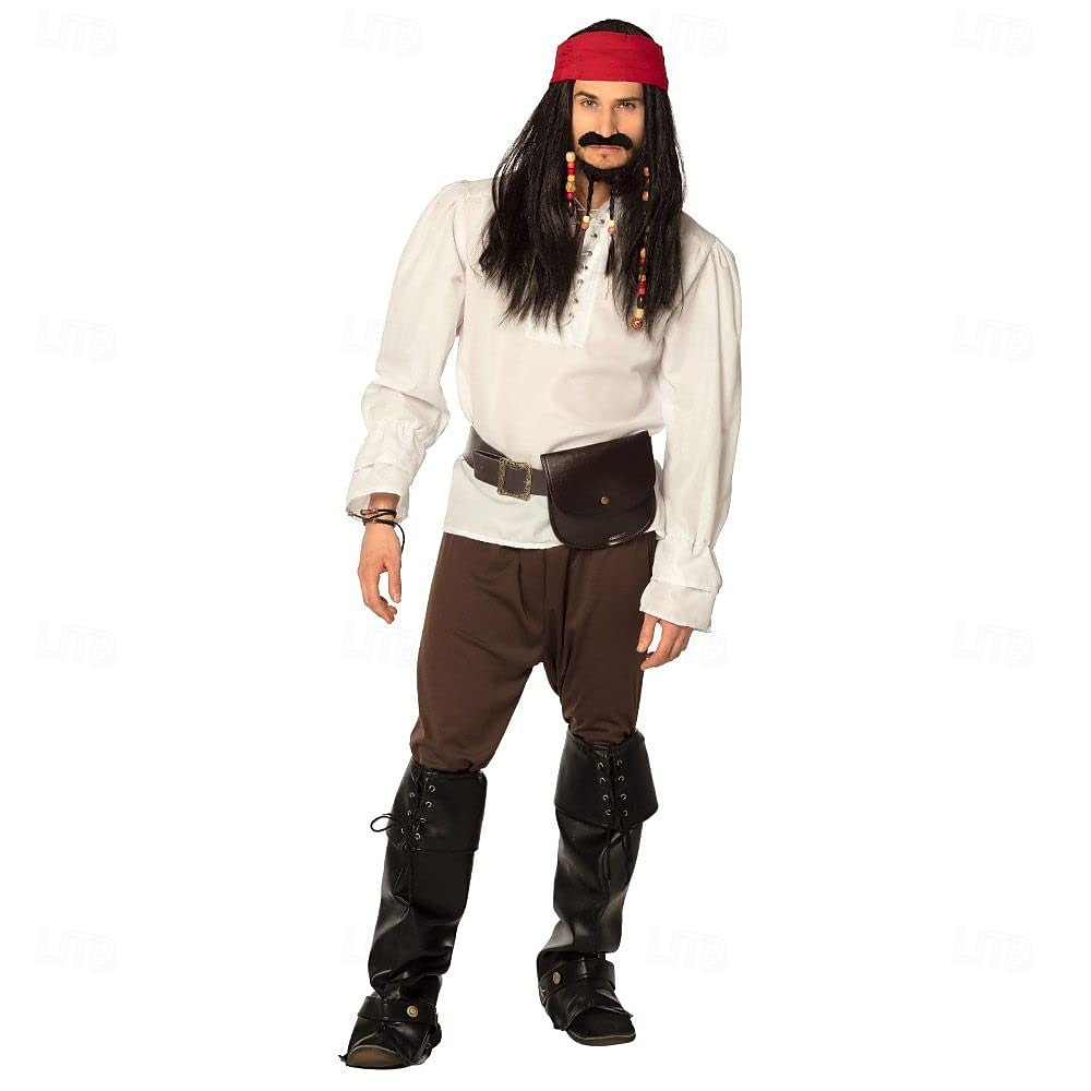Pirate Jack Sparrow Style Wig with Beard Halloween Cosplay Party Wigs 2025 - $16.99 –P3