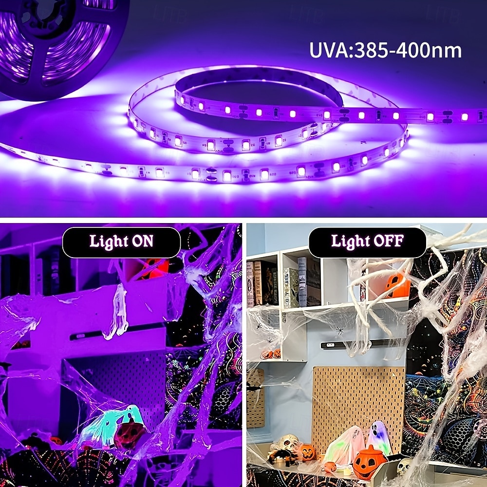 УФ сверхвысокая яркость USB черная световая лента dc5v 390-400 нм 1-5 м smd 5050 60 светодиодов IP67 водонепроницаемая ультра яркая светодиодная лента подходит для флуоресцентной танцевальной 2025 - $9.99 –P8