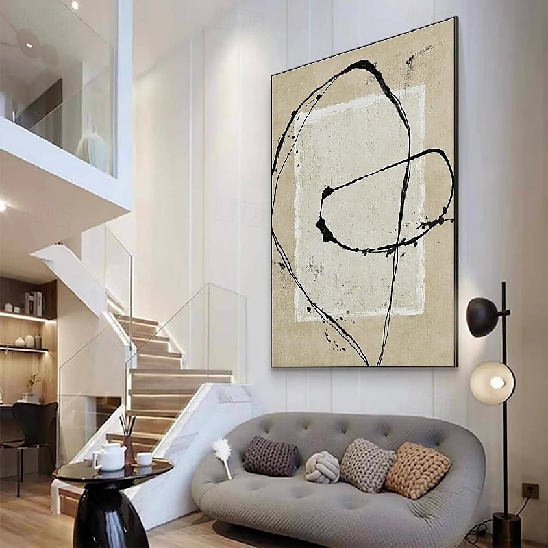 Abstract oil painting handmade Abstract Canvas Wall Art oil painting  Large modern Oil Painting on Canvas Modern White and Grey Minimalist Artwork oil painting for Bedroom Living Room Wall Art 2025 - $125.99 –P5