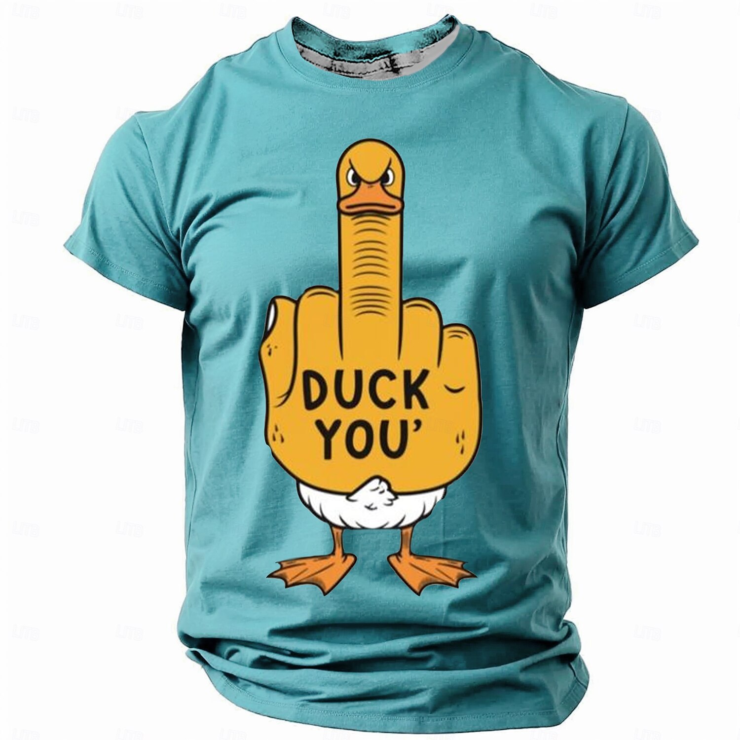 Mäns Rude Offensive Liten Gul Anka Rolig T-shirt Kortärmad T-shirt 3D Tryck Crew Neck Skjorta Retro Vintage Avslappnad Gatumode Sport Utomhus Semester Gå ut Sjöblå Svart Marinblå Vår 2025 - $15.99 –P5