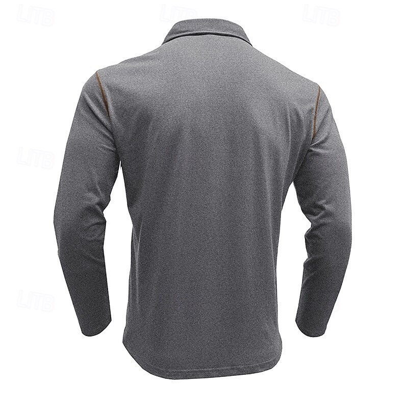 Herren Golfhemd Golfpolo Arbeit Casual Kargen Langarm Basic Modern Farbblock Patchwork Taste Frühling & Herbst Regular Fit Wein Schwarz Armeegrün Königliches Blau Dunkelgrau Braun Golfhemd 2025 - $21.99 –P15