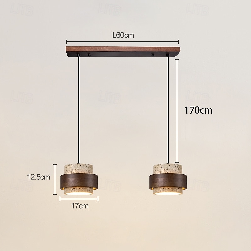led hanglamp warm wit 1/2/3/4-lichts postmodernisme creatief hout steen slaapkamer nachtkastje licht e27 restaurant tv achtergrond muur hanglamp armaturen 85-265v 2026 - $129.99 –P2