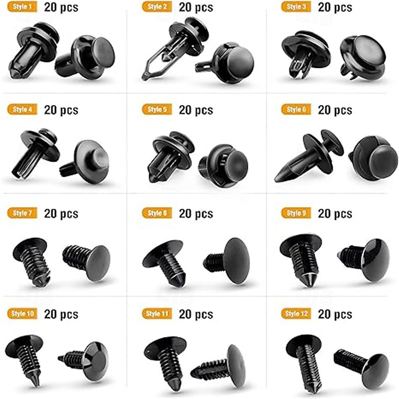 240PCS Bumper Retainer Clips Car Plastic Rivets Fasteners Push Retainer Kit Most Popular Sizes Auto Push Pin Rivets Set -Door Trim Panel Fender Clips for GM Ford Toyota Honda Chrysler 2025 - $33.99 –P3