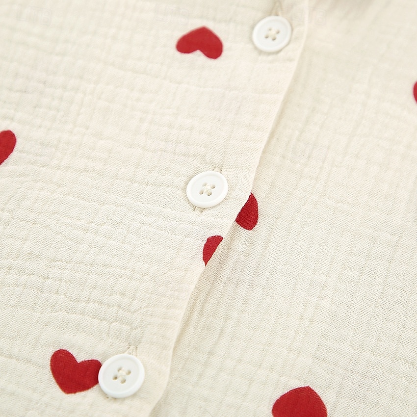 camicie stampate da donna&amp;abiti da notte - cotone grafico casa abiti del 2025 a $41.99 –P15