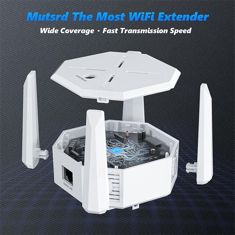 wifi extenders signaalversterker wifi extenders signaal dual band wps 5ghz & 2.4ghz voor thuis ethernet poort internet wifi booster repeater 2025 - $35.99 –P5
