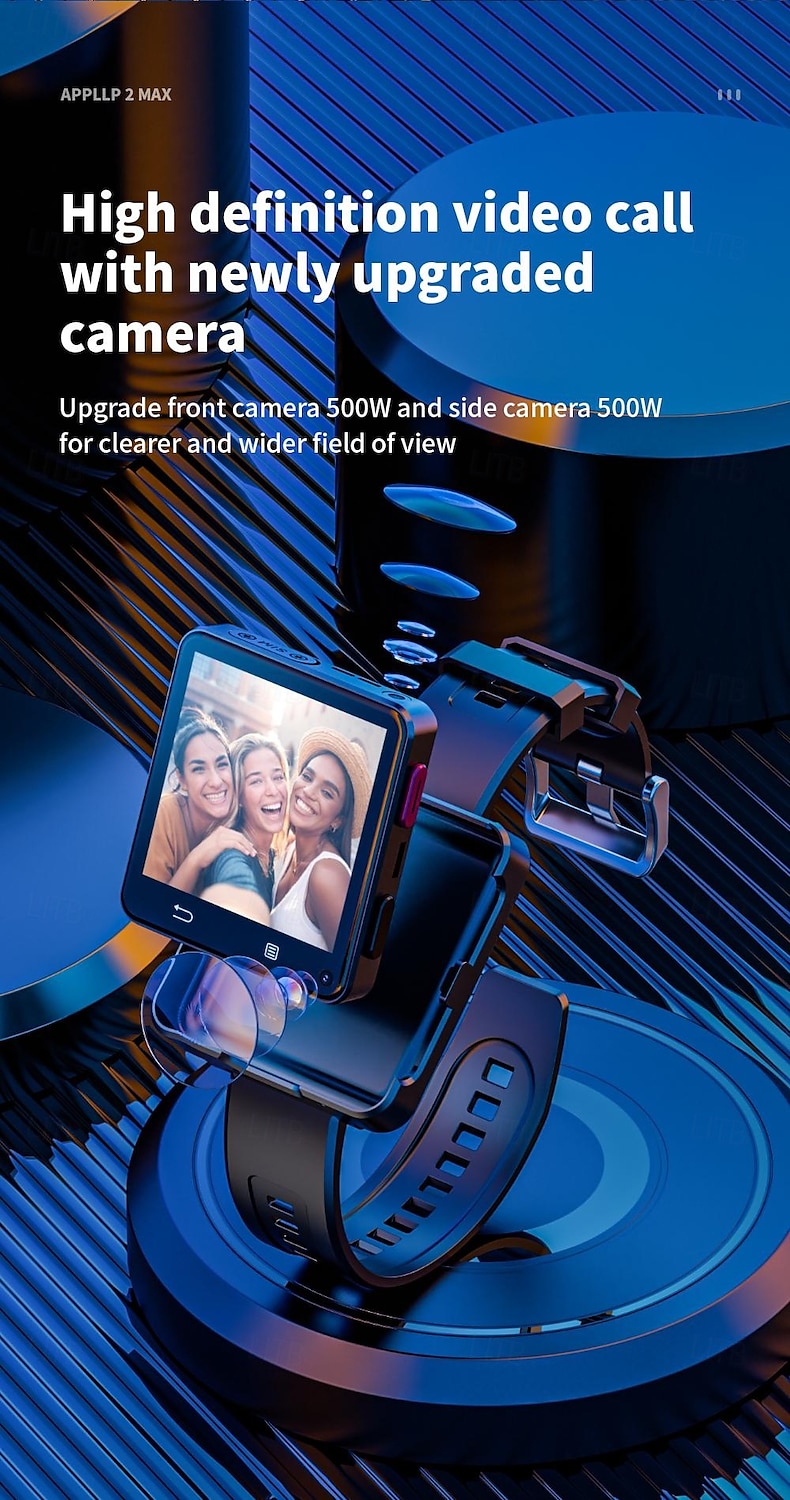 LOKMAT APPLLP 2 MAX Умные часы 2.64 дюймовый Смарт-часы-телефон 3G 4G Bluetooth Педометр Напоминание о звонке будильник Совместим с Ноль Женский Мужчины GPS Хендс-фри звонки Медиа контроль IPX-4 57 2025 - $157.99 –P7