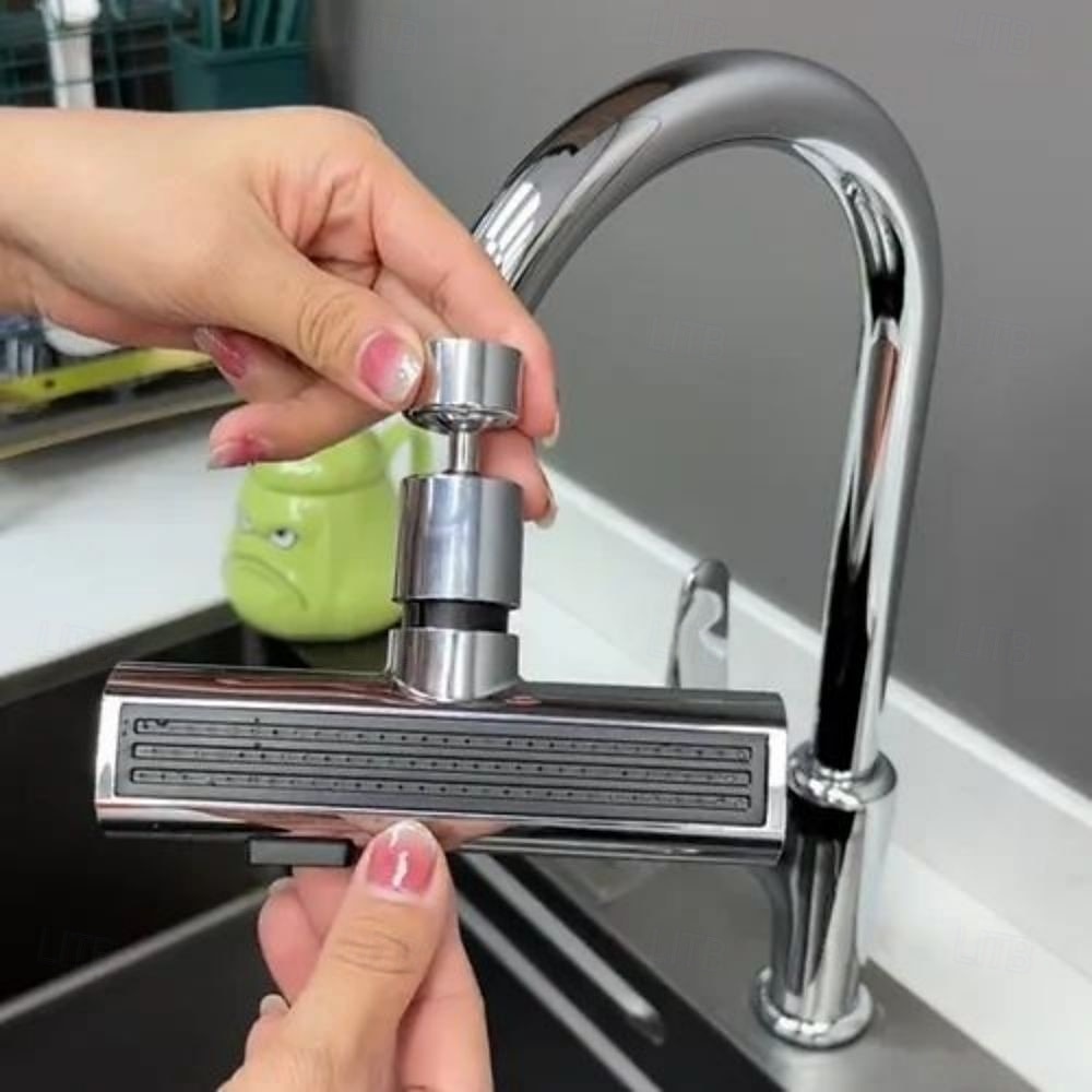 Распылитель для кухонного смесителя с водопадом, вращающийся на 360 градусов из нержавеющей стали, защита от брызг, прочный и простой в уходе, универсальный удлинитель фильтра 2025 - $23.99 –P7