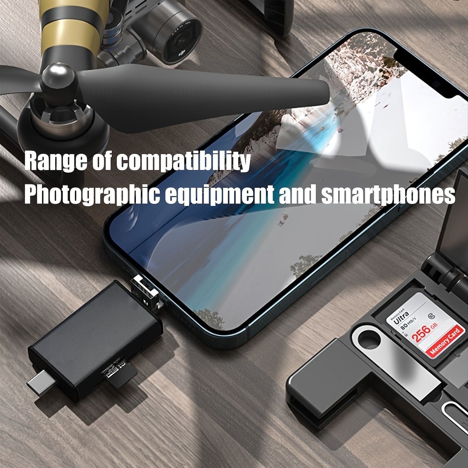 multifunksjonell otg kortleser 7 i 1 micro sd kortleser u minnekortleser type-c for digitale kameraer, smarttelefoner, nettbrett otg converter ekstern u disk, sd, tf universal med oppbevaringsboks 2025 - $23.99 –P6