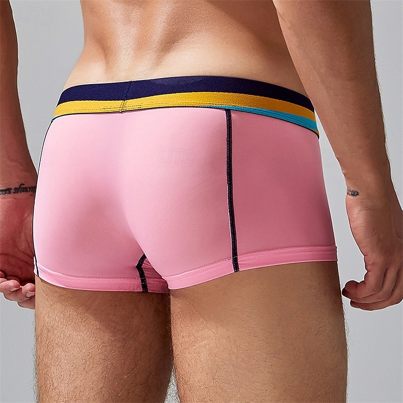 Herren 1 pc Unterwäsche Boxer Boxer-Shorts Nylon Atmungsaktiv Weich Komfortabel Farbblock Buchstabe Mittlere Hüfthöhe Schwarz Weiß 2025 - $10.49 –P4