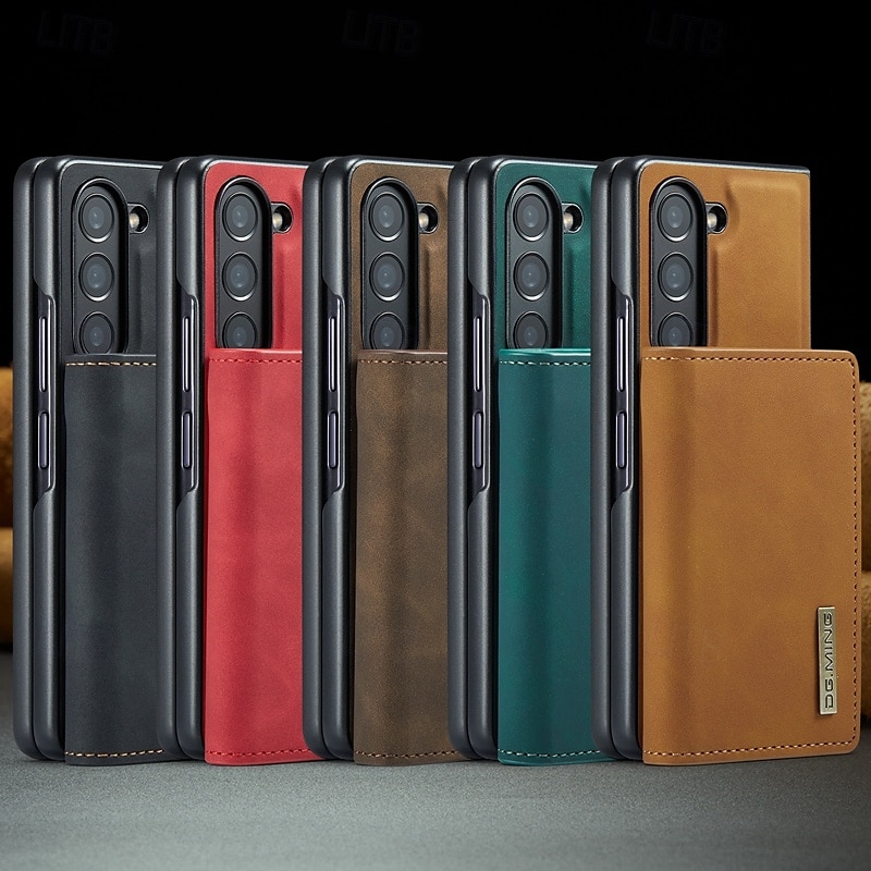 Phone Case For Samsung Galaxy Z Fold 7 Z Fold 6 Z Fold 5 Z Fold 4 Z Fold 3 Back Cover with Stand Holder Magnetic Card Slot Retro TPU PC PU Leather 2025 - $23.99 –P20