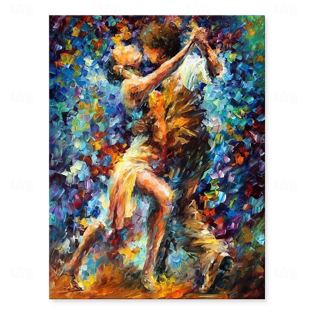 kézzel készített olajfestmény vászon fali művészet dekoráció figura absztrakt kés rajz színes tánc lakberendezéshez hengerelt keret nélküli feszítetlen festmény 2026 - $53.99 –P1