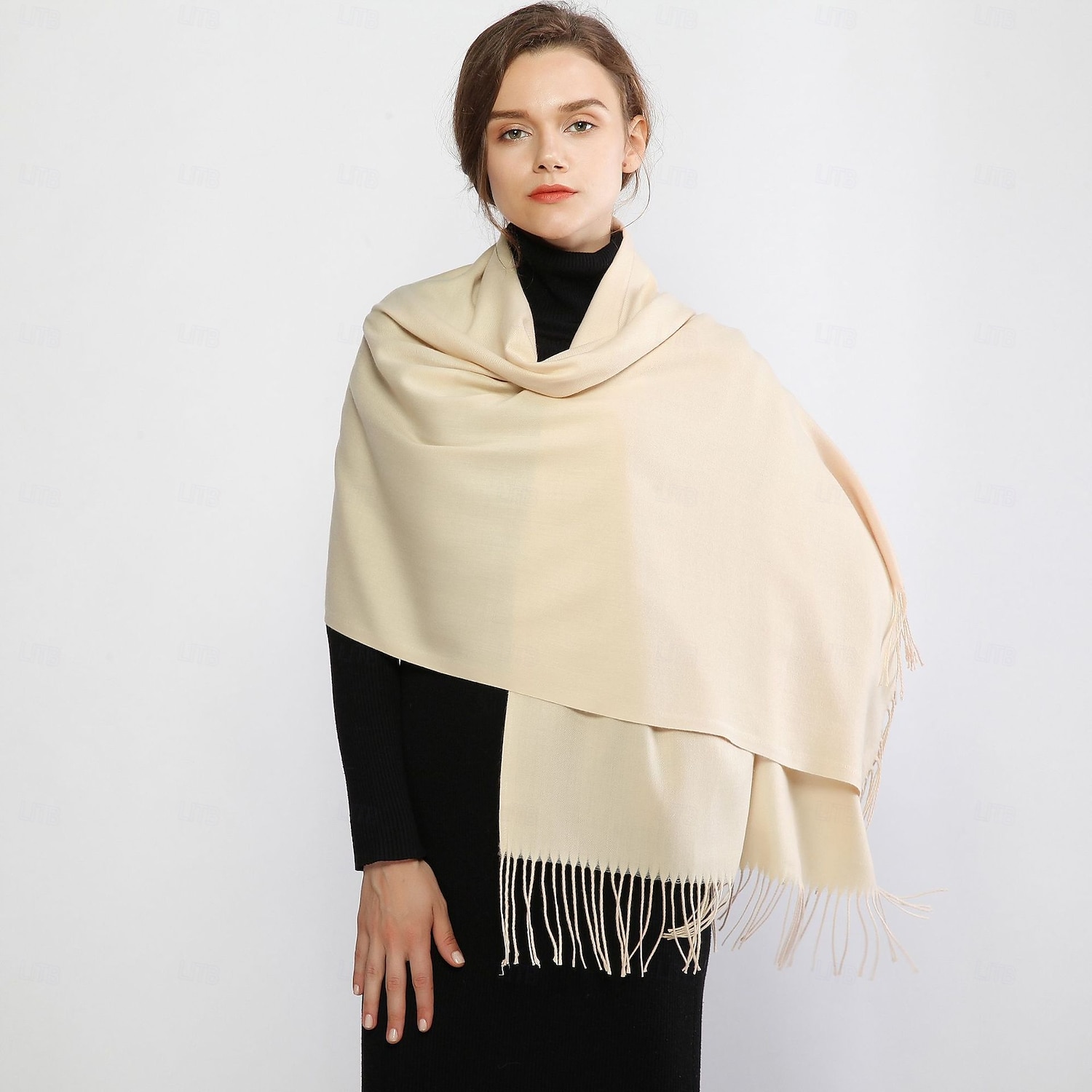 kvinners skjerf pashmina sjal og omslag til kveldskjole brudepike bryllup brude vinter varme lange store skjerf 2025 - $24.99 –P15