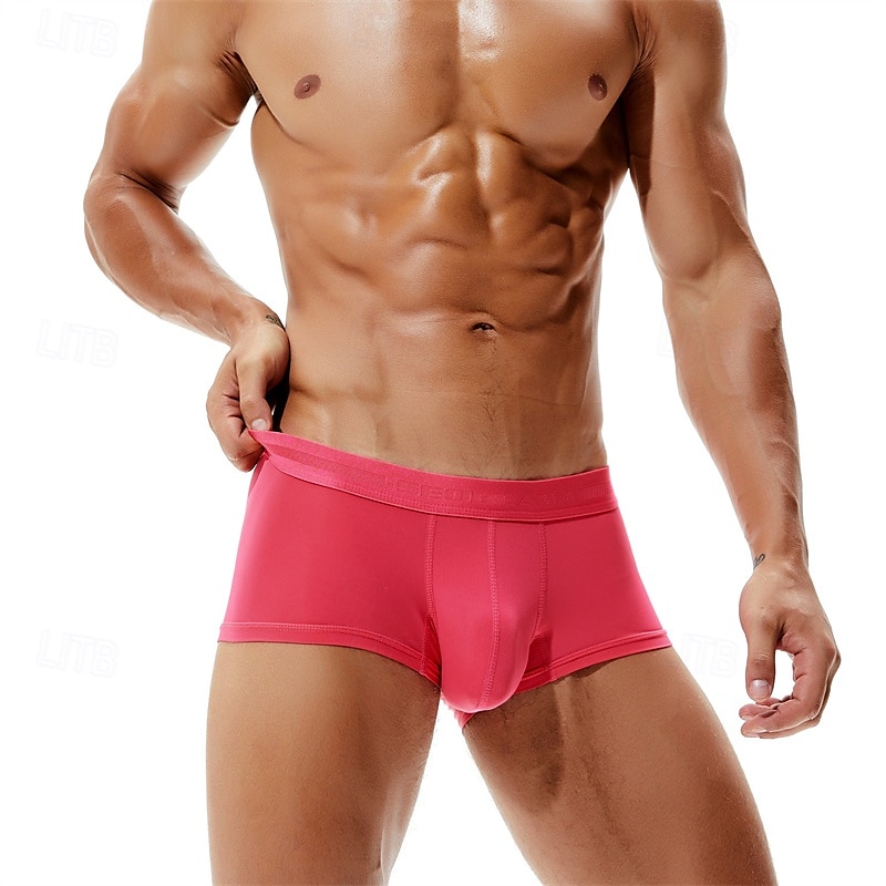 Herren 1 pc Unterwäsche Boxer Boxer-Shorts Polyester Atmungsaktiv Weich Komfortabel Glatt Mittlere Hüfthöhe Schwarz Hellgrün 2025 - €10.99 –P7