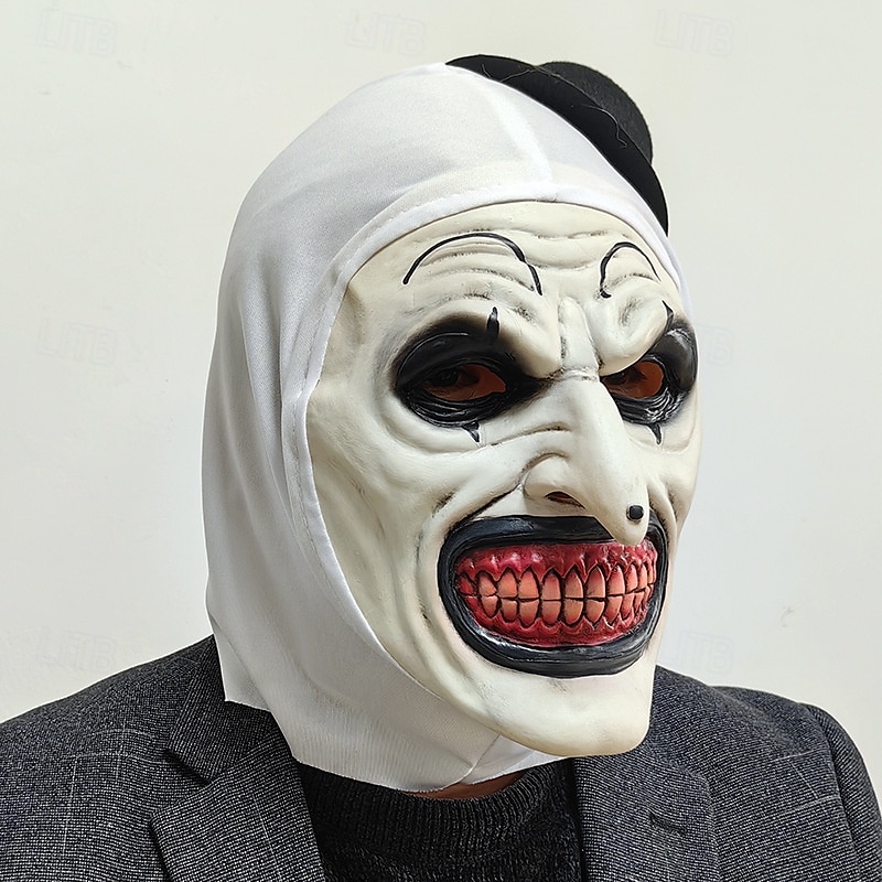 Halloween Kunst der Clown Maske Haloween Figuren Erwachsene Herren Damen Unisex Grusel Gruseliges Kostüm Halloween Karneval Einfaches Karnevalskostüm 2025 - GBP £16 –P6