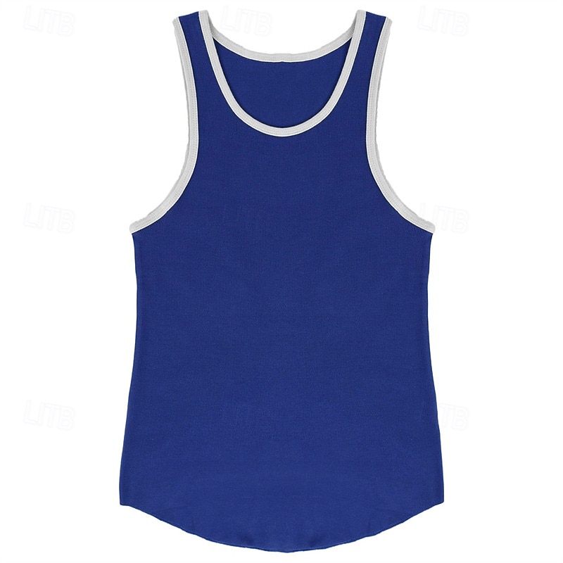 Men's Workout Tank Top Running Tank Top Gym Tank Top Patchwork Sleeveless Vest / Gilet Casual Athleisure Breathable Quick Dry Soft Gym Workout Running Walking Sportswear Activewear Color Block Black 2025 - $16.49 –P9