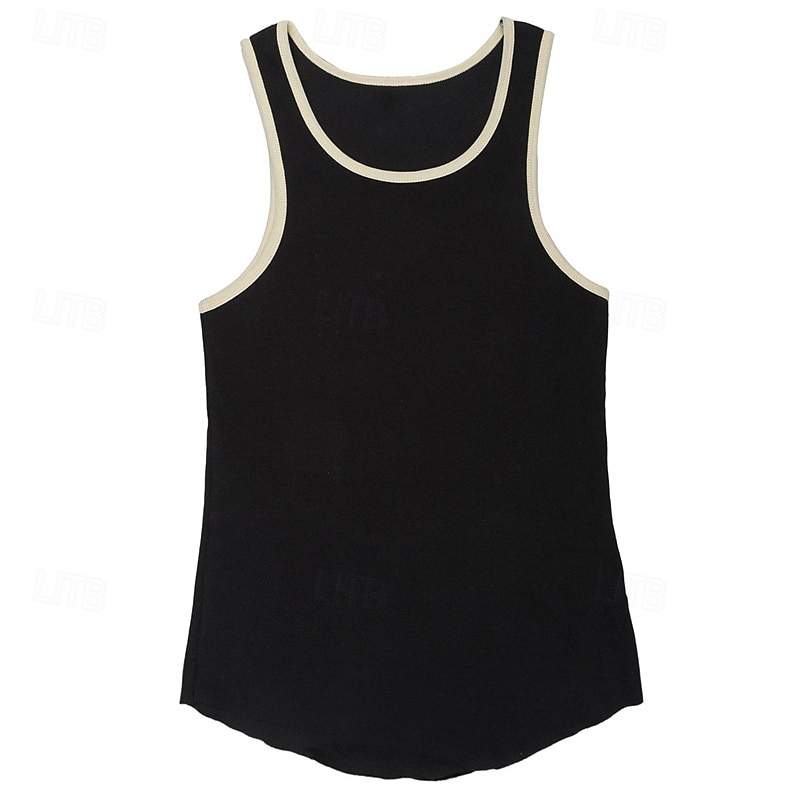 Men's Workout Tank Top Running Tank Top Gym Tank Top Patchwork Sleeveless Vest / Gilet Casual Athleisure Breathable Quick Dry Soft Gym Workout Running Walking Sportswear Activewear Color Block Black 2025 - $16.49 –P3